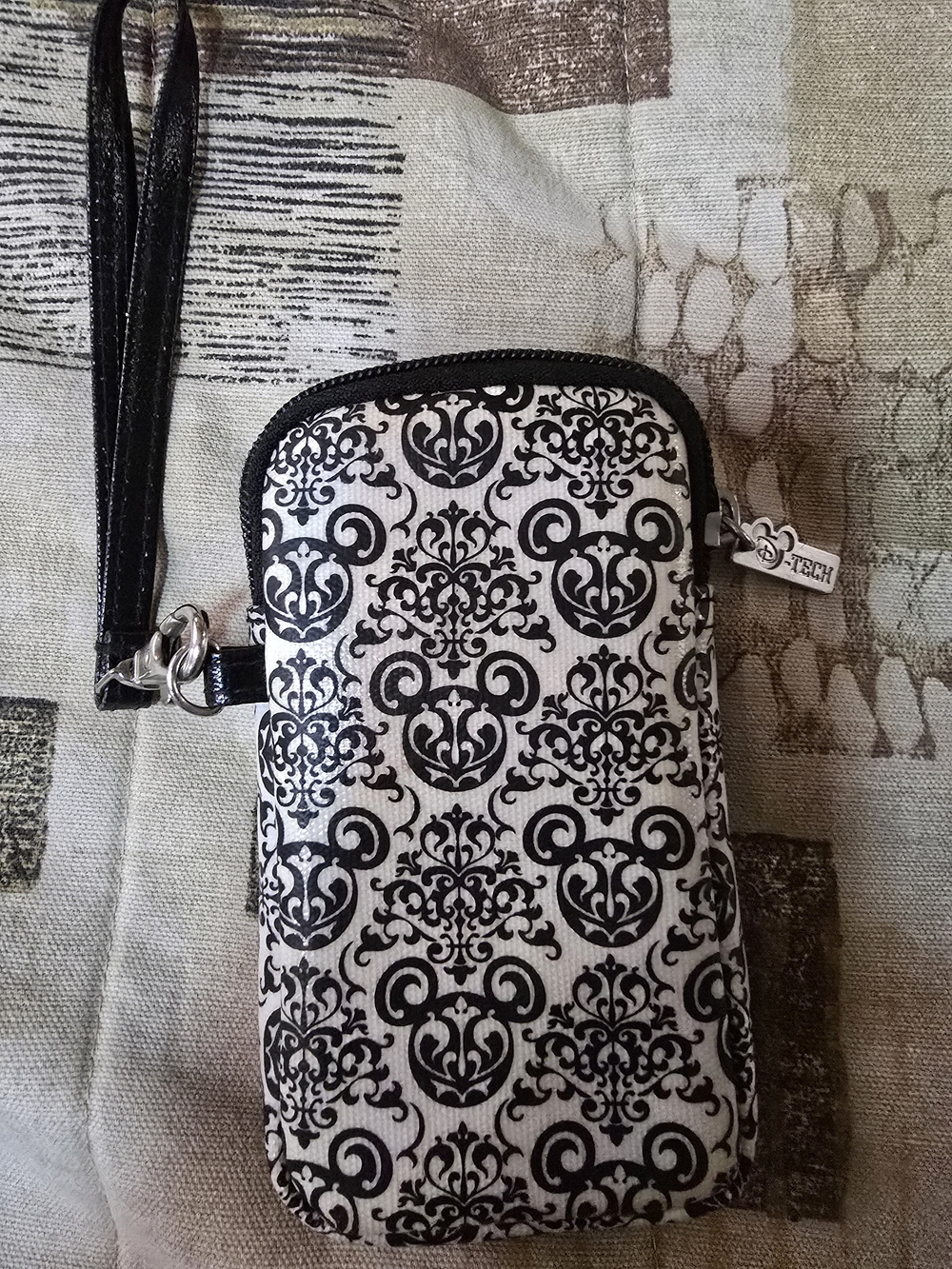 Disney Parks Authentic D-Tech Mickey Mouse Damask Tech Wristlet Pouch